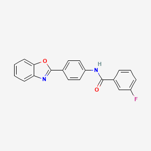 molecular formula C20H13FN2O2 B11638084 N-[4-(1,3-benzoxazol-2-yl)phenyl]-3-fluorobenzamide 