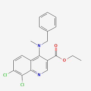 molecular formula C20H18Cl2N2O2 B11638091 Ethyl 4-[benzyl(methyl)amino]-7,8-dichloroquinoline-3-carboxylate 