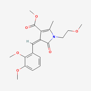 molecular formula C19H23NO6 B11638094 methyl (4Z)-4-(2,3-dimethoxybenzylidene)-1-(2-methoxyethyl)-2-methyl-5-oxo-4,5-dihydro-1H-pyrrole-3-carboxylate 