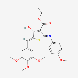 molecular formula C24H25NO7S B11638103 ethyl (5Z)-2-(4-methoxyanilino)-4-oxo-5-[(3,4,5-trimethoxyphenyl)methylidene]thiophene-3-carboxylate 