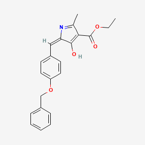 molecular formula C22H21NO4 B11638132 ethyl (5E)-5-[4-(benzyloxy)benzylidene]-2-methyl-4-oxo-4,5-dihydro-1H-pyrrole-3-carboxylate 