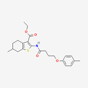 molecular formula C23H29NO4S B11638234 Ethyl 6-methyl-2-{[4-(4-methylphenoxy)butanoyl]amino}-4,5,6,7-tetrahydro-1-benzothiophene-3-carboxylate 