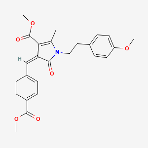 molecular formula C25H25NO6 B11638296 methyl (4Z)-4-[4-(methoxycarbonyl)benzylidene]-1-[2-(4-methoxyphenyl)ethyl]-2-methyl-5-oxo-4,5-dihydro-1H-pyrrole-3-carboxylate 