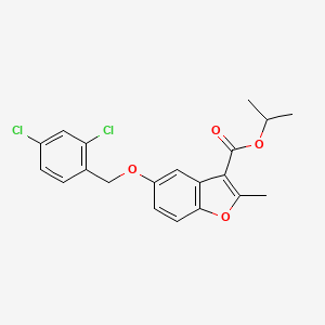 molecular formula C20H18Cl2O4 B11638396 Propan-2-yl 5-[(2,4-dichlorophenyl)methoxy]-2-methyl-1-benzofuran-3-carboxylate 
