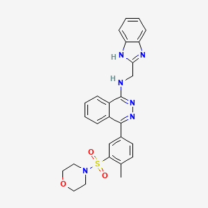 molecular formula C27H26N6O3S B11638401 N-(1H-benzimidazol-2-ylmethyl)-4-[4-methyl-3-(morpholin-4-ylsulfonyl)phenyl]phthalazin-1-amine 