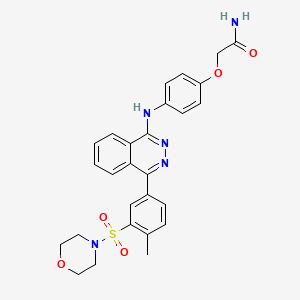 molecular formula C27H27N5O5S B11638473 2-[4-({4-[4-Methyl-3-(morpholin-4-ylsulfonyl)phenyl]phthalazin-1-yl}amino)phenoxy]acetamide 