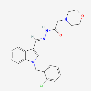 molecular formula C22H23ClN4O2 B11638532 N'-{(E)-[1-(2-chlorobenzyl)-1H-indol-3-yl]methylidene}-2-(morpholin-4-yl)acetohydrazide 
