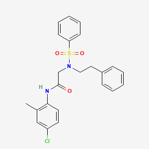 molecular formula C23H23ClN2O3S B11638560 N-(4-Chloro-2-methylphenyl)-2-[N-(2-phenylethyl)benzenesulfonamido]acetamide 
