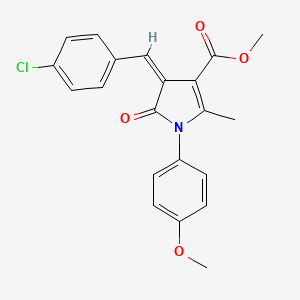 molecular formula C21H18ClNO4 B11639416 methyl (4Z)-4-(4-chlorobenzylidene)-1-(4-methoxyphenyl)-2-methyl-5-oxo-4,5-dihydro-1H-pyrrole-3-carboxylate 