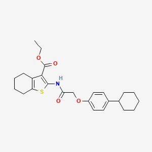 molecular formula C25H31NO4S B11639632 Ethyl 2-{[(4-cyclohexylphenoxy)acetyl]amino}-4,5,6,7-tetrahydro-1-benzothiophene-3-carboxylate 