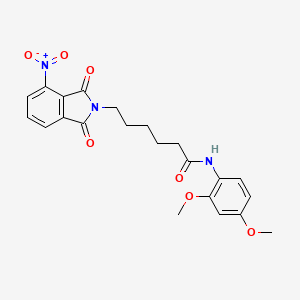 molecular formula C22H23N3O7 B11640054 N-(2,4-dimethoxyphenyl)-6-(4-nitro-1,3-dioxo-1,3-dihydro-2H-isoindol-2-yl)hexanamide 