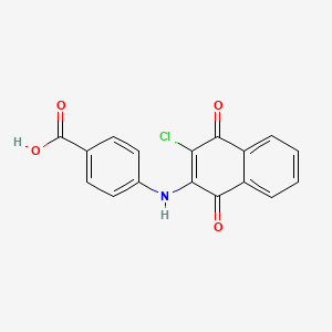 molecular formula C17H10ClNO4 B11640125 Benzoic acid, 4-((3-chloro-1,4-dihydro-1,4-dioxo-2-naphthalenyl)amino)- CAS No. 64505-76-6
