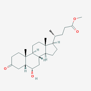 molecular formula C25H40O4 B116404 methyl (4R)-4-[(5R,6S,8S,9S,10R,13R,14S,17R)-6-hydroxy-10,13-dimethyl-3-oxo-1,2,4,5,6,7,8,9,11,12,14,15,16,17-tetradecahydrocyclopenta[a]phenanthren-17-yl]pentanoate CAS No. 3360-89-2