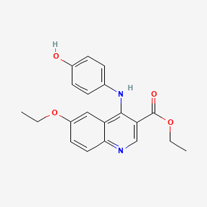 molecular formula C20H20N2O4 B11640538 Ethyl 6-ethoxy-4-[(4-hydroxyphenyl)amino]quinoline-3-carboxylate 