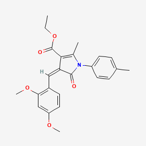 molecular formula C24H25NO5 B11640598 ethyl (4Z)-4-(2,4-dimethoxybenzylidene)-2-methyl-1-(4-methylphenyl)-5-oxo-4,5-dihydro-1H-pyrrole-3-carboxylate 