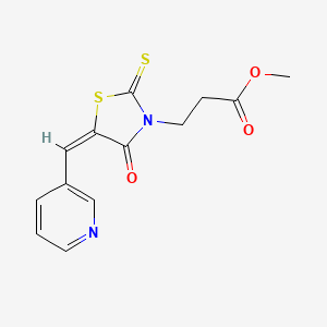 molecular formula C13H12N2O3S2 B11640852 methyl 3-[(5E)-4-oxo-5-(pyridin-3-ylmethylidene)-2-thioxo-1,3-thiazolidin-3-yl]propanoate 