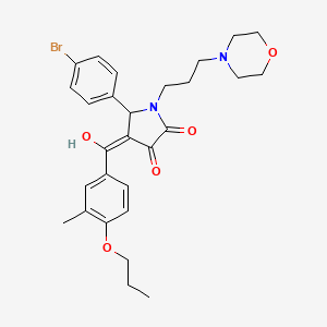 molecular formula C28H33BrN2O5 B11640973 5-(4-Bromophenyl)-3-hydroxy-4-(3-methyl-4-propoxybenzoyl)-1-[3-(4-morpholinyl)propyl]-1,5-dihydro-2H-pyrrol-2-one 