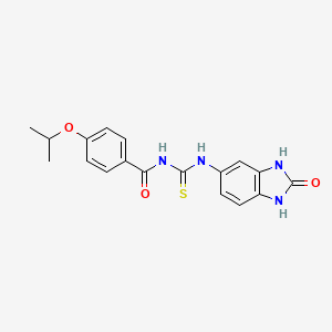 molecular formula C18H18N4O3S B11641170 N-[(2-oxo-2,3-dihydro-1H-benzimidazol-5-yl)carbamothioyl]-4-(propan-2-yloxy)benzamide 