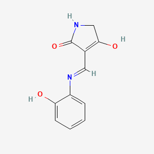 molecular formula C11H10N2O3 B11641350 (3Z)-3-{[(2-hydroxyphenyl)amino]methylidene}pyrrolidine-2,4-dione 