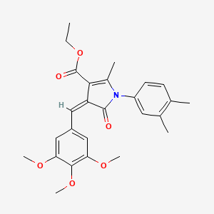 molecular formula C26H29NO6 B11641368 ethyl (4Z)-1-(3,4-dimethylphenyl)-2-methyl-5-oxo-4-(3,4,5-trimethoxybenzylidene)-4,5-dihydro-1H-pyrrole-3-carboxylate 