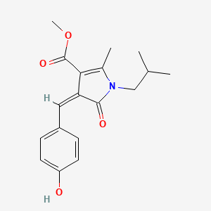 molecular formula C18H21NO4 B11641432 methyl (4Z)-4-(4-hydroxybenzylidene)-2-methyl-1-(2-methylpropyl)-5-oxo-4,5-dihydro-1H-pyrrole-3-carboxylate 