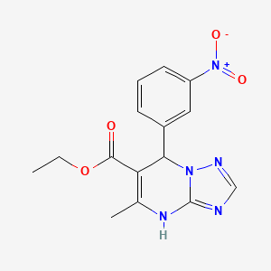 molecular formula C15H15N5O4 B11641441 Ethyl 5-methyl-7-(3-nitrophenyl)-4,7-dihydro[1,2,4]triazolo[1,5-a]pyrimidine-6-carboxylate 