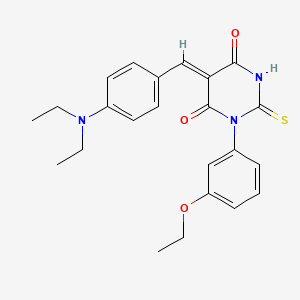 molecular formula C23H25N3O3S B11641540 (5Z)-5-[4-(diethylamino)benzylidene]-1-(3-ethoxyphenyl)-2-thioxodihydropyrimidine-4,6(1H,5H)-dione 