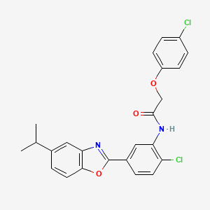 molecular formula C24H20Cl2N2O3 B11642172 N-[2-chloro-5-(5-isopropyl-1,3-benzoxazol-2-yl)phenyl]-2-(4-chlorophenoxy)acetamide 