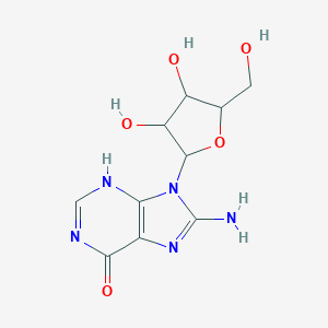 molecular formula C10H13N5O5 B116432 8-amino-9-[3,4-dihydroxy-5-(hydroxymethyl)oxolan-2-yl]-3H-purin-6-one CAS No. 13389-16-7