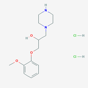 molecular formula C14H24Cl2N2O3 B116436 1-(2-Methoxyphenoxy)-3-(piperazin-1-yl)propan-2-ol dihydrochloride CAS No. 1185293-30-4
