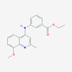 molecular formula C20H20N2O3 B11643877 Ethyl 3-[(8-methoxy-2-methylquinolin-4-yl)amino]benzoate 
