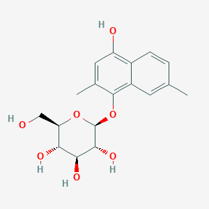 molecular formula C18H22O7 B1164418 2,7-Dimethyl-1,4-dihydroxynaphthalene 1-O-glucoside 