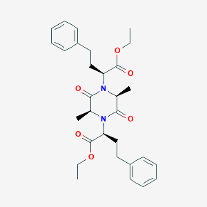 molecular formula C30H38N2O6 B116450 Diethyl 2,2'-(2,5-dimethyl-3,6-dioxopiperazine-1,4-diyl)bis(4-phenylbutanoate) CAS No. 151387-05-2