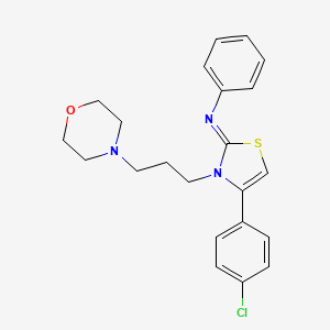molecular formula C22H24ClN3OS B11645993 N-[(2Z)-4-(4-chlorophenyl)-3-[3-(morpholin-4-yl)propyl]-1,3-thiazol-2(3H)-ylidene]aniline 