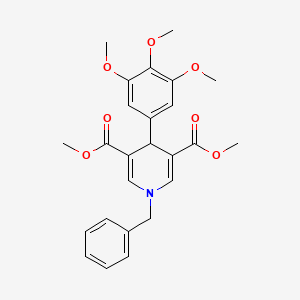 molecular formula C25H27NO7 B11646085 Dimethyl 1-benzyl-4-(3,4,5-trimethoxyphenyl)-1,4-dihydropyridine-3,5-dicarboxylate 
