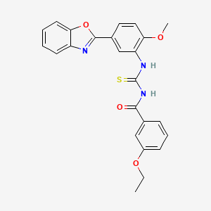 molecular formula C24H21N3O4S B11646130 N-{[5-(1,3-benzoxazol-2-yl)-2-methoxyphenyl]carbamothioyl}-3-ethoxybenzamide 