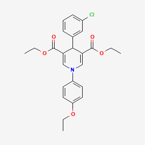molecular formula C25H26ClNO5 B11646343 Diethyl 4-(3-chlorophenyl)-1-(4-ethoxyphenyl)-1,4-dihydropyridine-3,5-dicarboxylate 