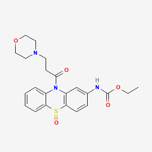 molecular formula C22H25N3O5S B11646359 ethyl {10-[3-(morpholin-4-yl)propanoyl]-5-oxido-10H-phenothiazin-2-yl}carbamate 