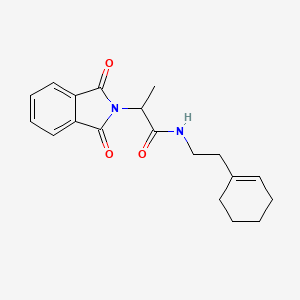 molecular formula C19H22N2O3 B11646383 N-(2-cyclohex-1-en-1-ylethyl)-2-(1,3-dioxo-1,3-dihydro-2H-isoindol-2-yl)propanamide 
