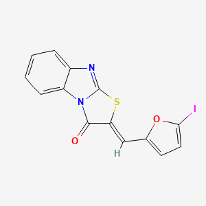 molecular formula C14H7IN2O2S B11646431 (2Z)-2-[(5-iodofuran-2-yl)methylidene][1,3]thiazolo[3,2-a]benzimidazol-3(2H)-one 