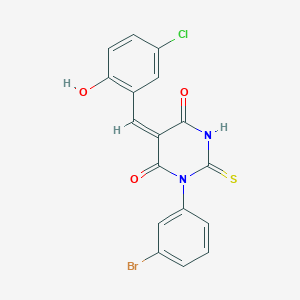molecular formula C17H10BrClN2O3S B11646461 (5E)-1-(3-bromophenyl)-5-(5-chloro-2-hydroxybenzylidene)-2-thioxodihydropyrimidine-4,6(1H,5H)-dione 