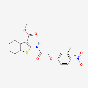 molecular formula C19H20N2O6S B11646529 Methyl 2-{[(3-methyl-4-nitrophenoxy)acetyl]amino}-4,5,6,7-tetrahydro-1-benzothiophene-3-carboxylate 