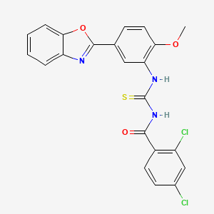 molecular formula C22H15Cl2N3O3S B11646549 N-{[5-(1,3-benzoxazol-2-yl)-2-methoxyphenyl]carbamothioyl}-2,4-dichlorobenzamide 