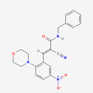 molecular formula C21H20N4O4 B11646569 (2E)-N-benzyl-2-cyano-3-[2-(morpholin-4-yl)-5-nitrophenyl]prop-2-enamide 