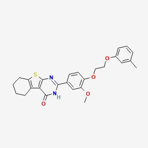 molecular formula C26H26N2O4S B11646701 2-{3-methoxy-4-[2-(3-methylphenoxy)ethoxy]phenyl}-5,6,7,8-tetrahydro[1]benzothieno[2,3-d]pyrimidin-4(3H)-one 