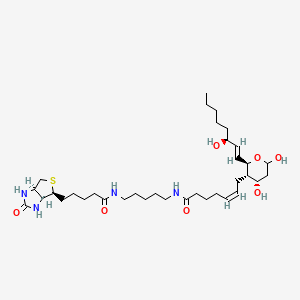 molecular formula C35H60N4O7S B1164681 (Z)-7-((2R,3S,4S)-4,6-dihydroxy-2-((S,E)-3-hydroxyoct-1-en-1-yl)tetrahydro-2H-pyran-3-yl)-N-(5-(5-((3aS,4S,6aR)-2-oxohexahydro-1H-thieno[3,4-d]imidazol-4-yl)pentanamido)pentyl)hept-5-enamide 