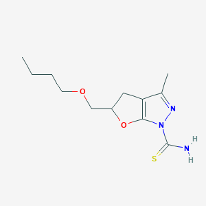 molecular formula C12H19N3O2S B11646872 5-(butoxymethyl)-3-methyl-4,5-dihydro-1H-furo[2,3-c]pyrazole-1-carbothioamide 