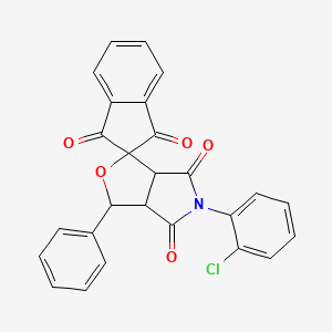 molecular formula C26H16ClNO5 B11646964 5-(2-chlorophenyl)-3-phenyl-3a,6a-dihydrospiro[furo[3,4-c]pyrrole-1,2'-indene]-1',3',4,6(3H,5H)-tetrone 