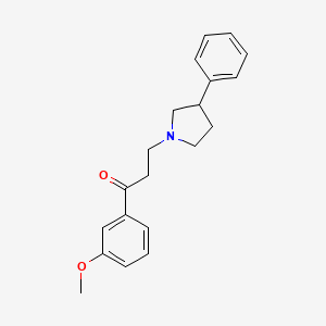 molecular formula C20H23NO2 B11647584 1-(3-Methoxyphenyl)-3-(3-phenylpyrrolidin-1-yl)propan-1-one 
