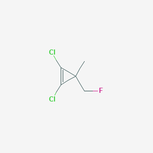 molecular formula C5H5Cl2F B116476 1,2-Dichloro-3-(fluoromethyl)-3-methylcyclopropene CAS No. 144897-42-7